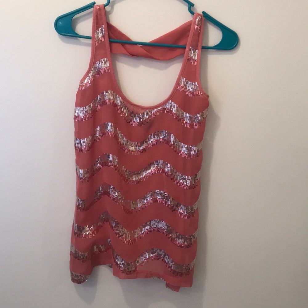 Vanity sequin tank top